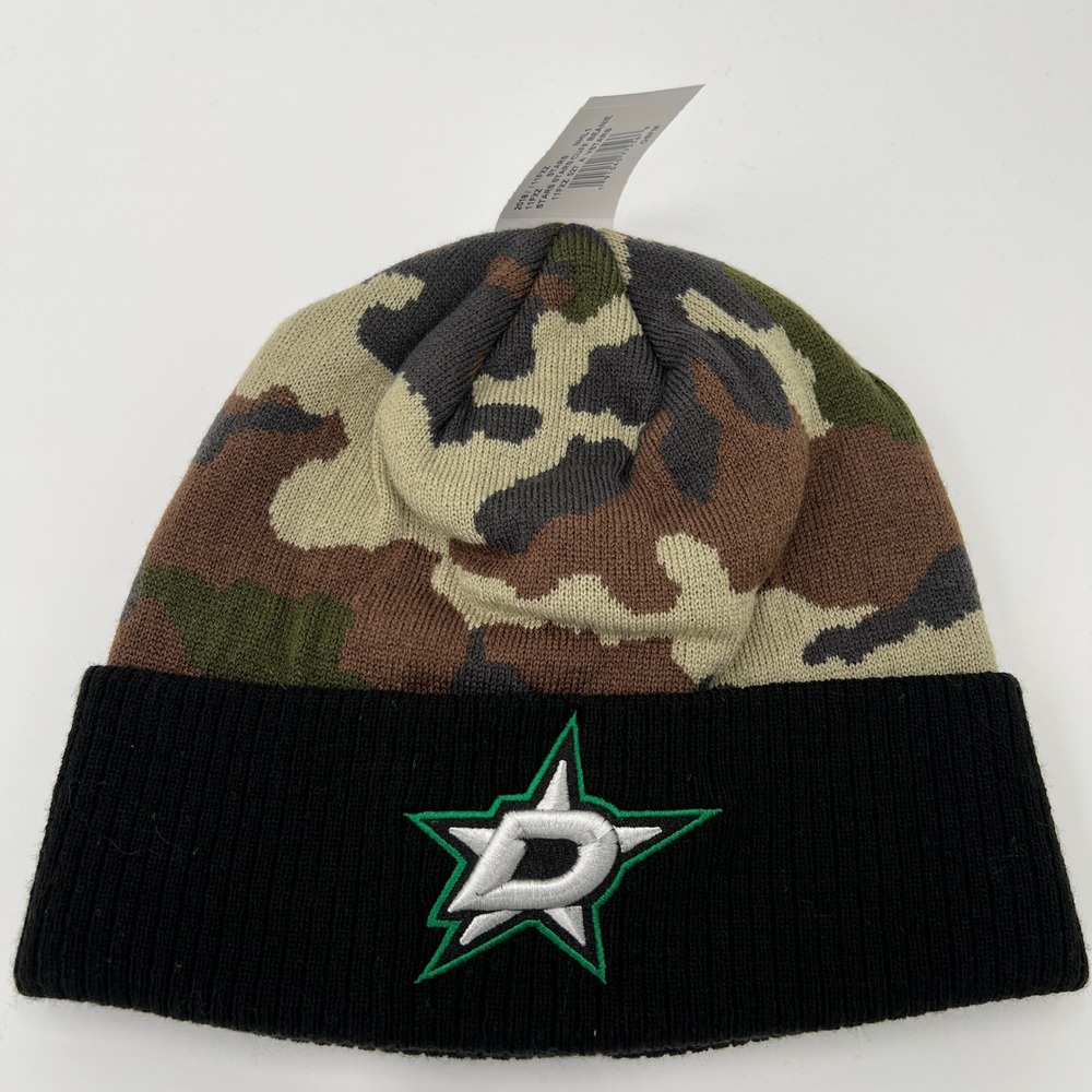 Dallas‎ Stars Adidas Camo Beanie Hat One Size Fits All Acrylic
